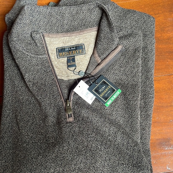 Jos A Bank    Traditional Fit Cotton 3/4 zip sweater - Picture 5 of 5